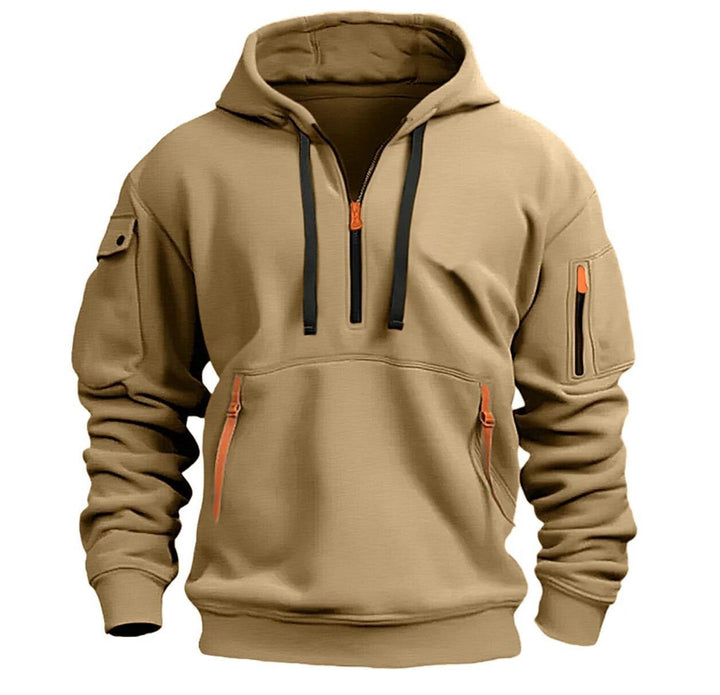 Men's functional hooded jacket with practical zippered pockets Lisslune