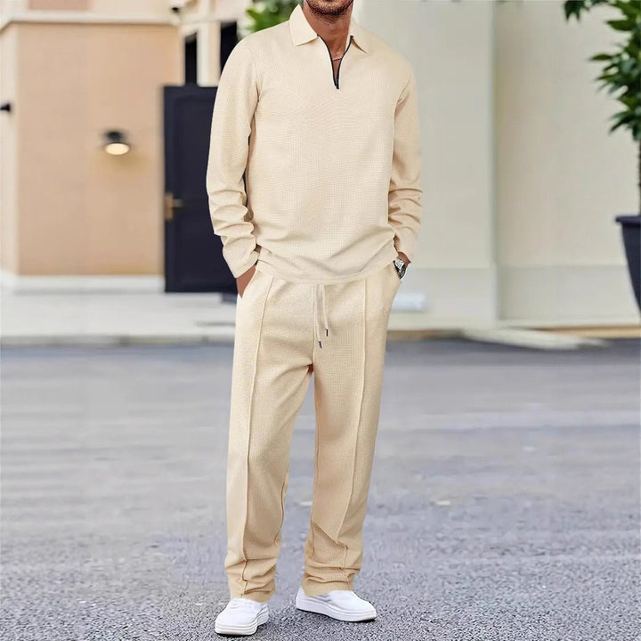 Men's Sports Hoodie and Stretch Pants Set with Breathable Structured Material Lisslune