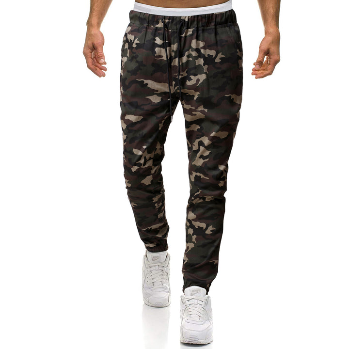 Men's cargo pants with stylish camouflage design and elastic waistband Lisslune