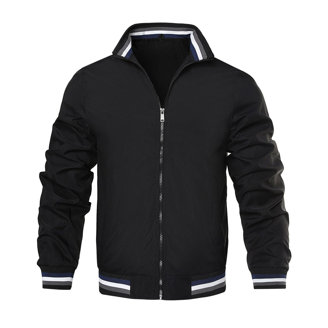 Men's Lightweight Transitional Jacket with Stand-Up Collar and Sporty Elements Lisslune