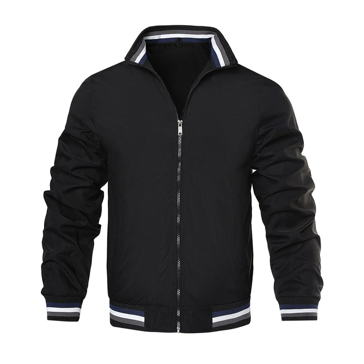 Men's Lightweight Transitional Jacket with Stand-Up Collar and Sporty Elements Lisslune