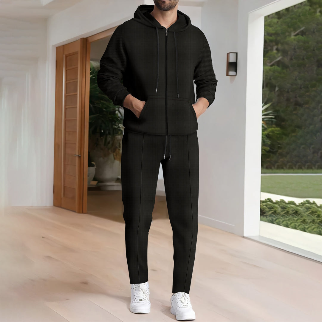 Men's leisure hoodie and jogger set with modern design Lisslune