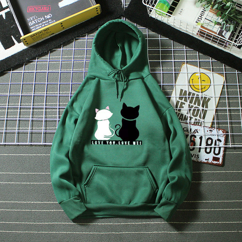 Women's hoodie with cute cat design and casual fit Lisslune