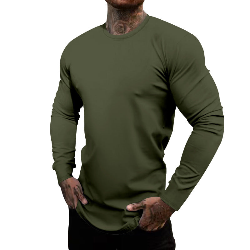 Men's long-sleeve T-shirt made of cotton blend with elastic fit and moisture-wicking technology Lisslune