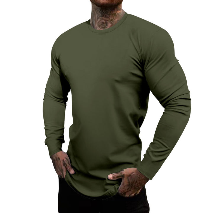 Men's long-sleeve T-shirt made of cotton blend with elastic fit and moisture-wicking technology Lisslune