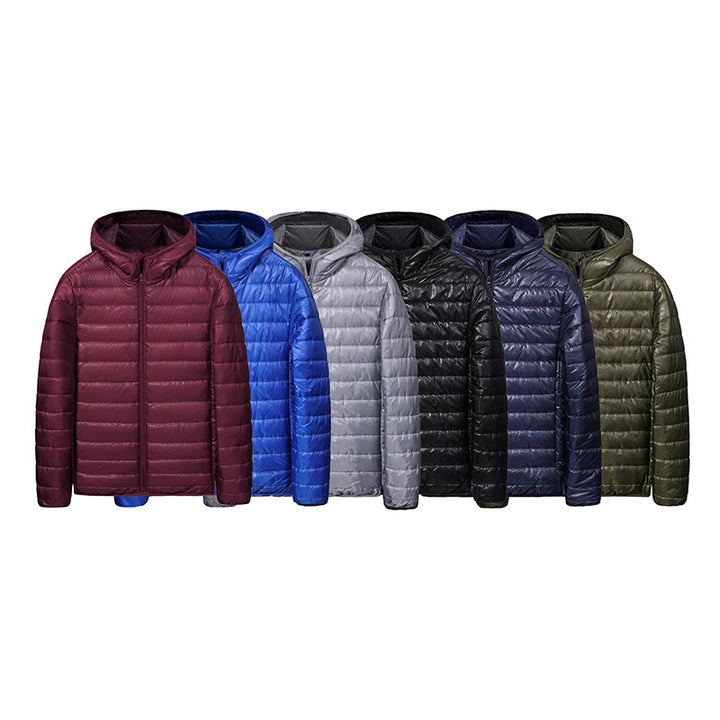 Men's Lightweight Padded Jacket with Hood and Breathable Features Lisslune