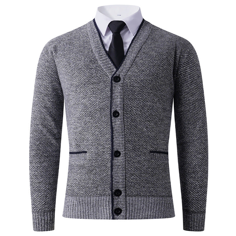 Men's cardigan with V-neck and classic design Lisslune