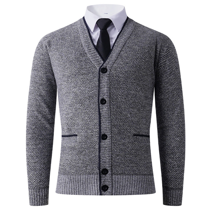 Men's cardigan with V-neck and classic design Lisslune