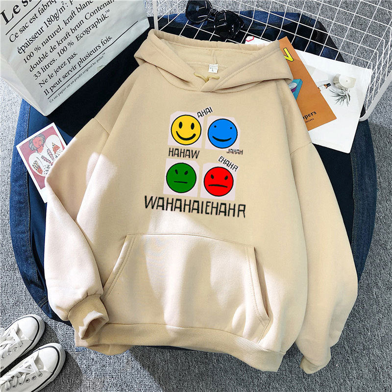 Women’s hoodie with cheerful emoji design Lisslune