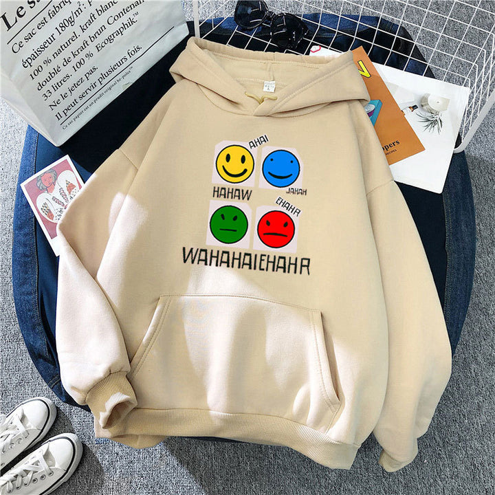 Women’s hoodie with cheerful emoji design Lisslune