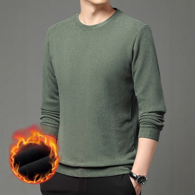 Men fine structured round neck sweater Lisslune