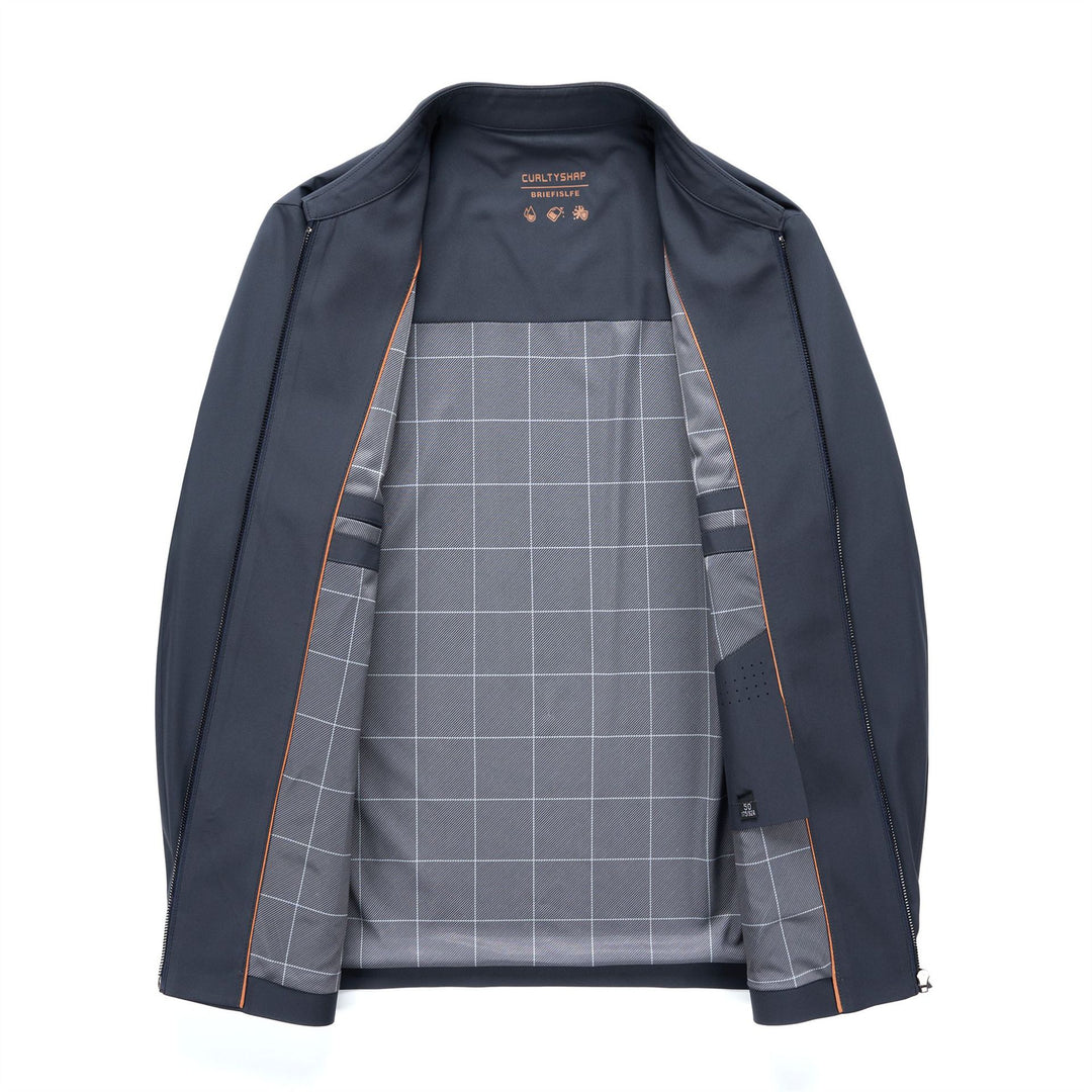 Men's Sporty Jacket with High Collar and Practical Pockets Lisslune