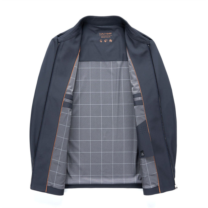 Men's Sporty Jacket with High Collar and Practical Pockets Lisslune