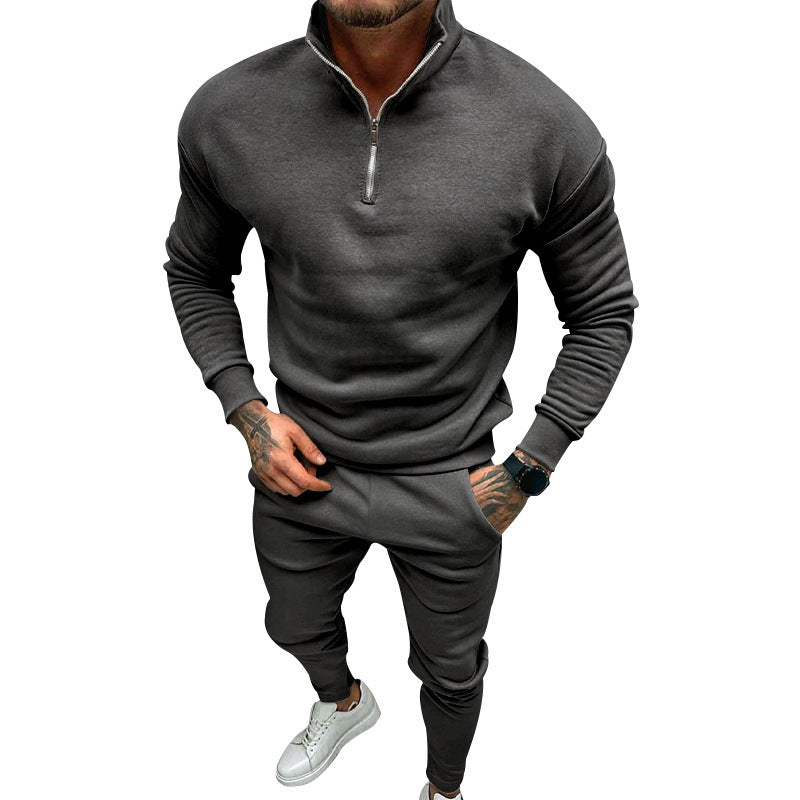 Men's sporty sweater with stand-up collar Lisslune
