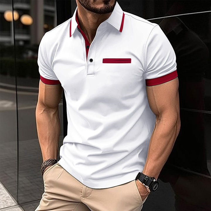 Men's polo shirt with stylish contrast collar and practical chest pocket Lisslune