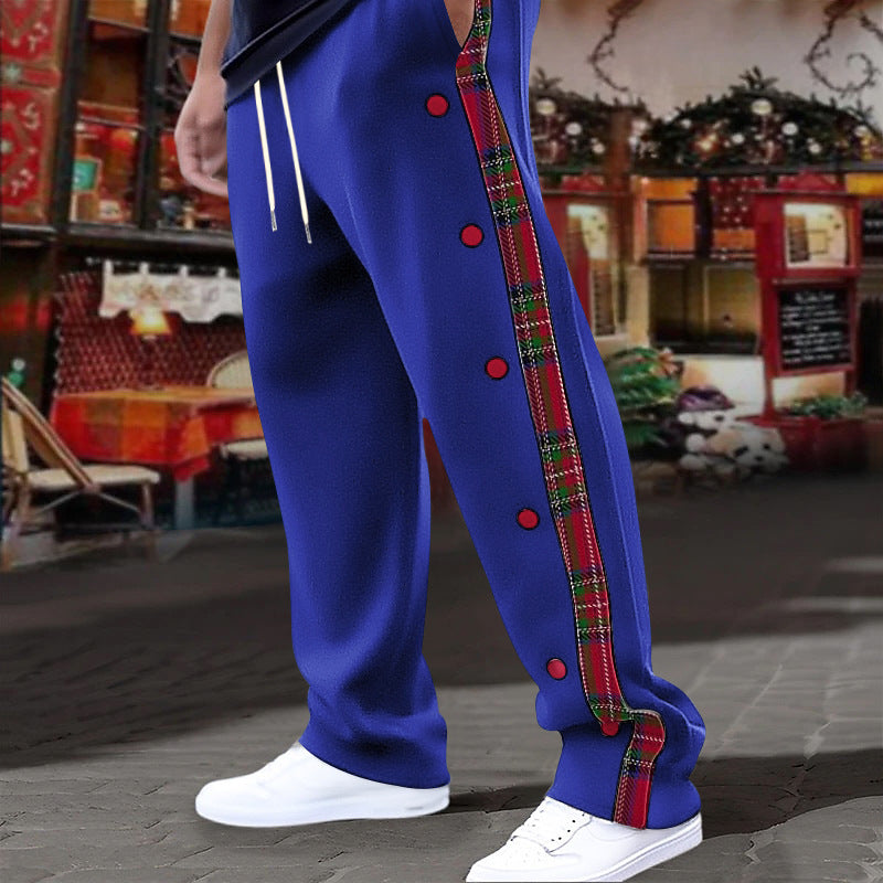 Men's comfortable leisure pants with fashionable button design Lisslune
