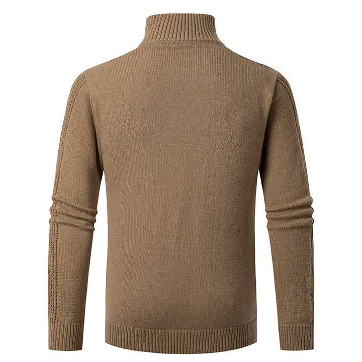 Men's knit sweater with high collar and cable knit pattern Lisslune