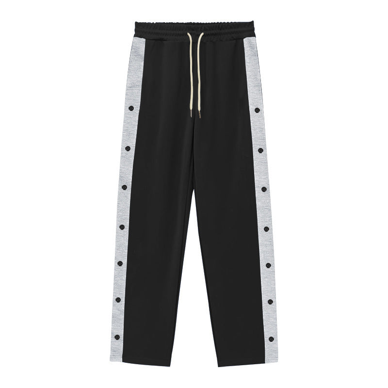 Men's sporty training pants with button design and elastic waistband Lisslune