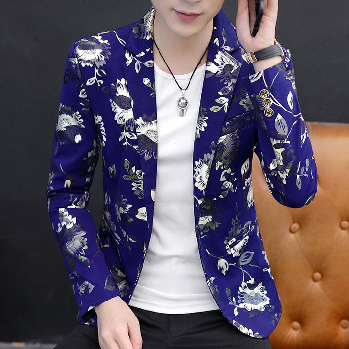 Men's fashionable blazer with floral design Lisslune
