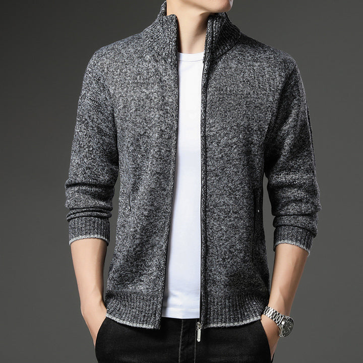 Men's fleece jacket with high collar and practical zip pockets Lisslune