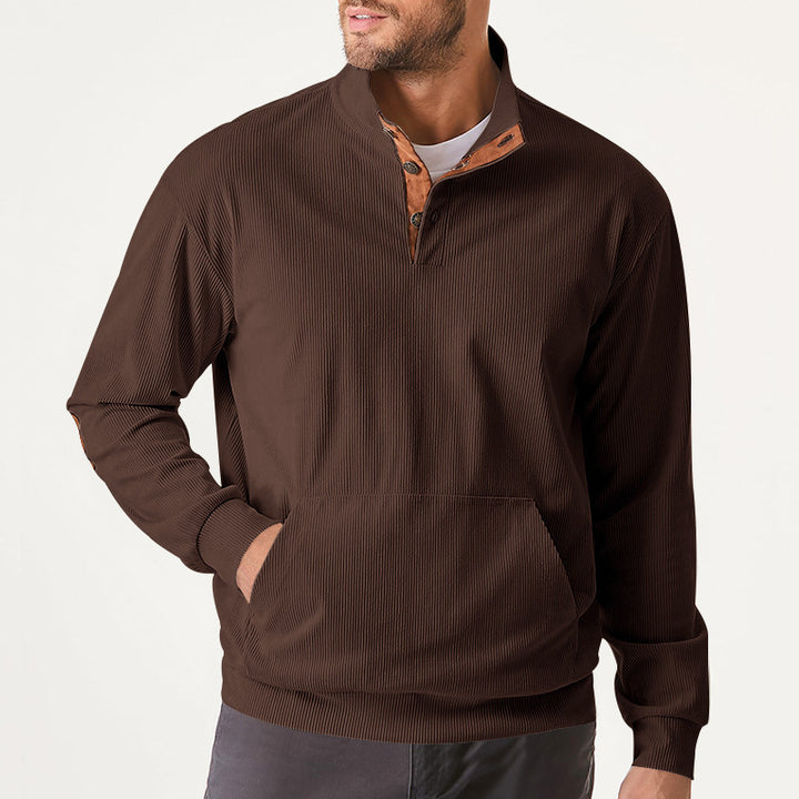 Men's high-performance sweatshirt with stand-up collar and practical kangaroo pocket Lisslune