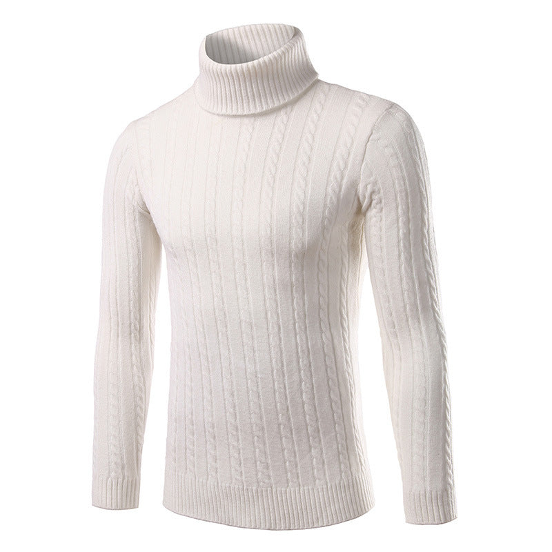 Men's stylish turtleneck sweater with cable knit pattern Lisslune