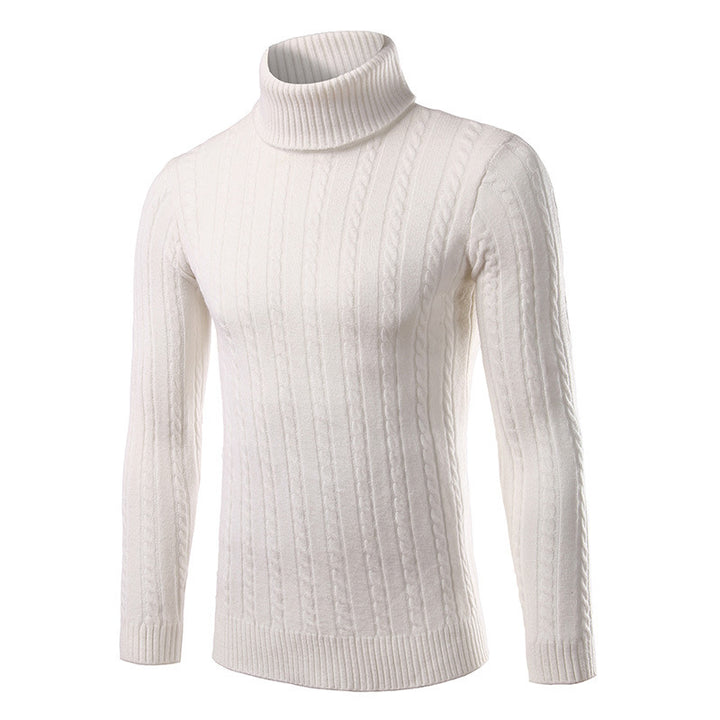 Men's stylish turtleneck sweater with cable knit pattern Lisslune