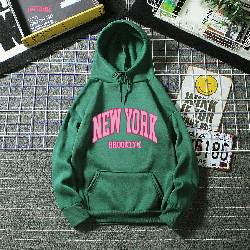 Women's hoodie with trendy New York Brooklyn print Lisslune