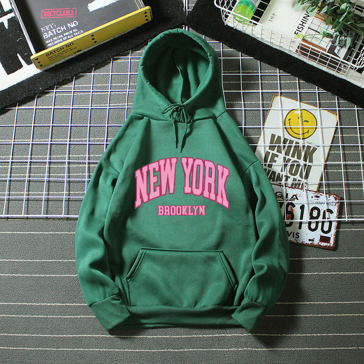 Women's hoodie with trendy New York Brooklyn print Lisslune