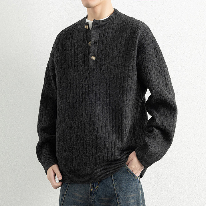 Men's sweater with button details and textured surface Lisslune