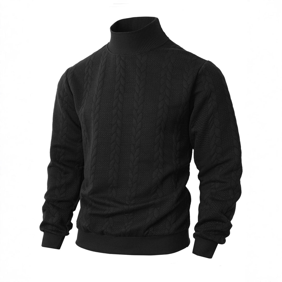 Men's stylish sweater with textured stand-up collar Lisslune