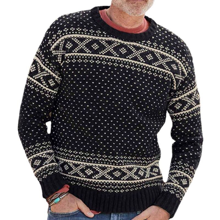 Men's patterned sweater with classic Norwegian pattern Lisslune