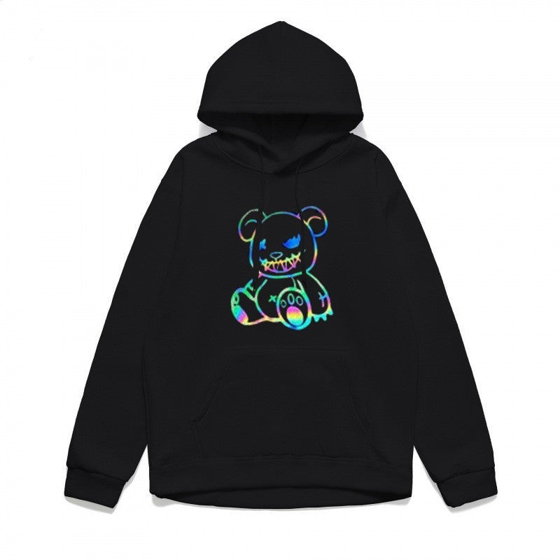 Ladies hoodie sweatshirt with cool bear motif and comfortable fit Lisslune