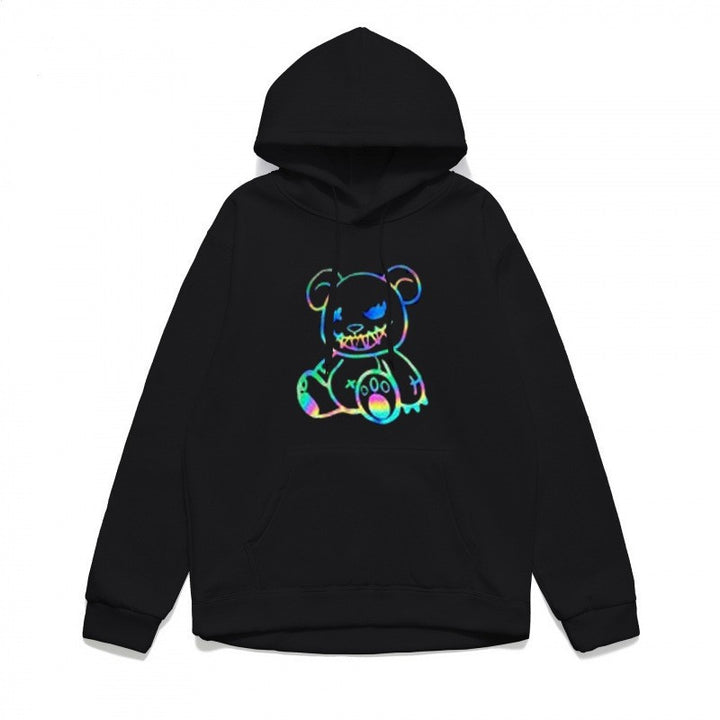 Ladies hoodie sweatshirt with cool bear motif and comfortable fit Lisslune