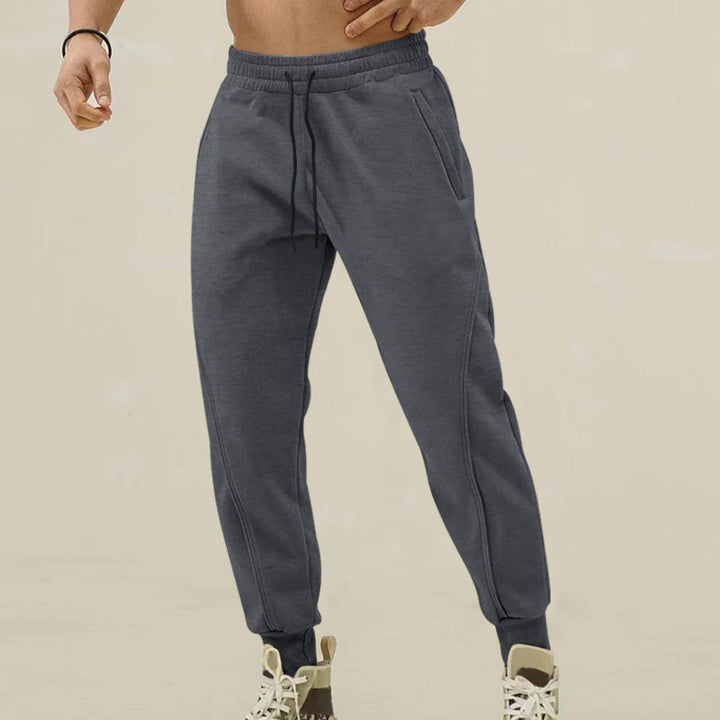 Men's Comfortable Training Pants with Side Zip Pockets and Elastic Waistband Lisslune