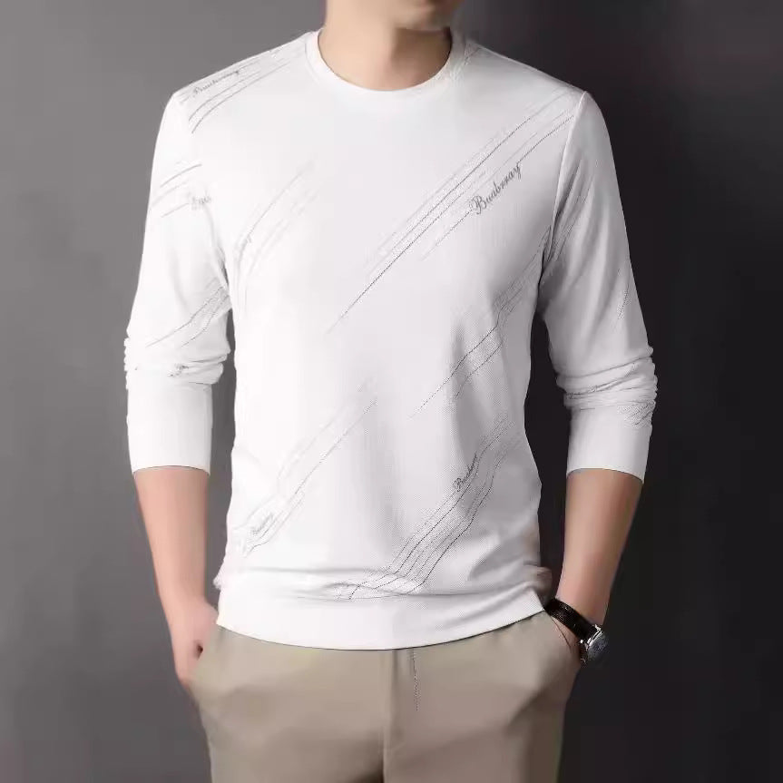 Men's sporty long-sleeve shirt with modern textured design Lisslune