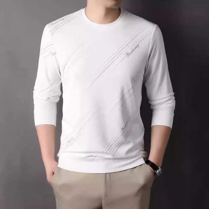 Men's sporty long-sleeve shirt with modern textured design Lisslune