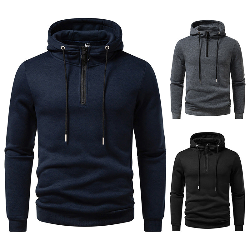 Men's hooded sweatshirt with half-length zipper and modern cut Lisslune