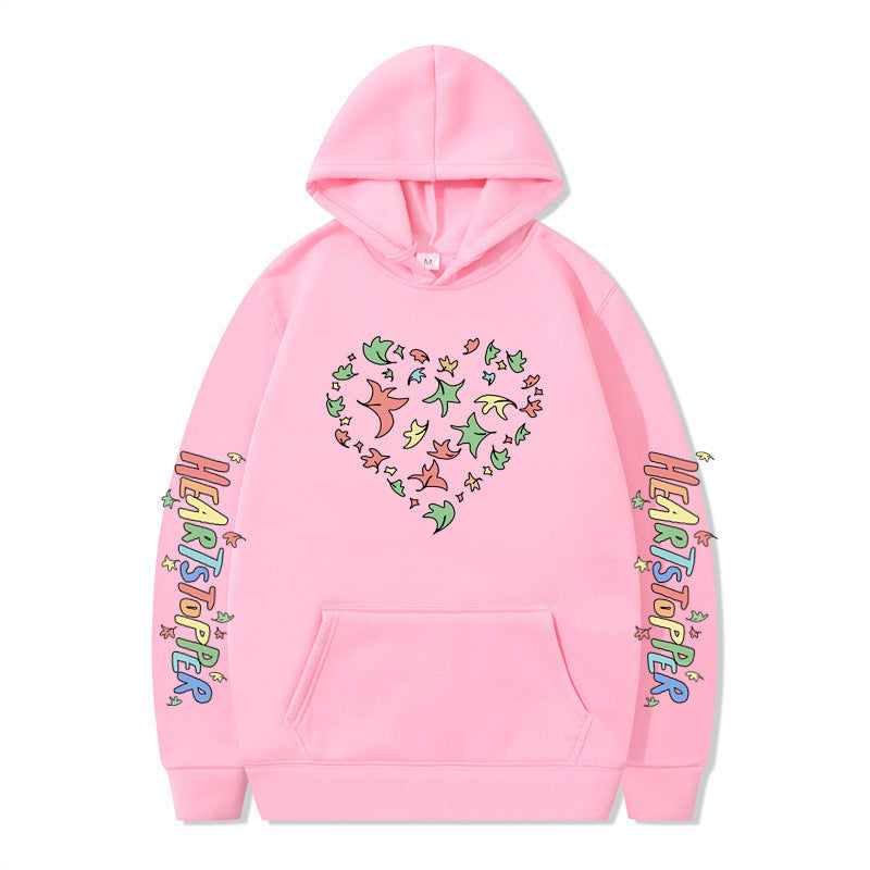 Women's hoodie with creative heart and leaf design Lisslune