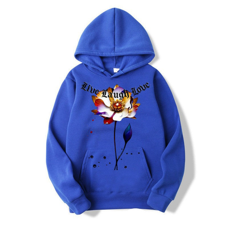 Women's Hoodie with Floral Artist Print Lisslune