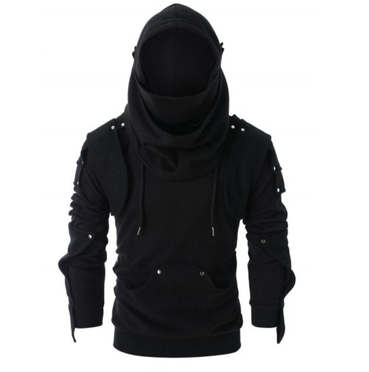 Men's hoodie with innovative hood design and textured sleeves Lisslune