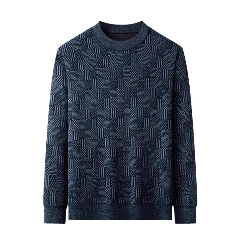 Men's knitted sweater with modern diamond pattern Lisslune