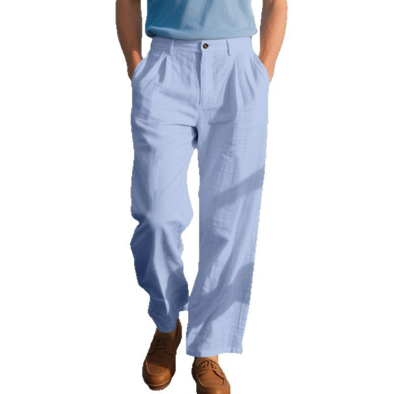 Men's leisure pants made of light and breathable linen material Lisslune