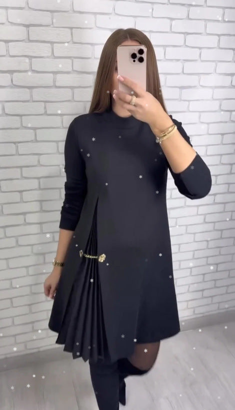 Women's elegant dress with draping and waist belt Lisslune