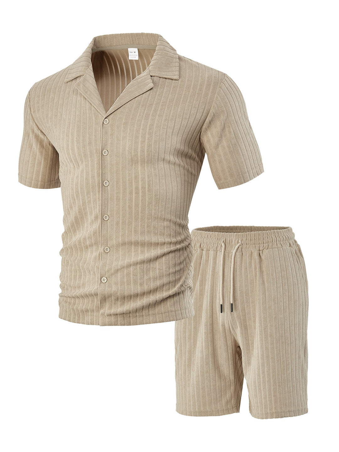 Men's Casual Short Sleeve Top and Shorts Set with Textured Design Lisslune