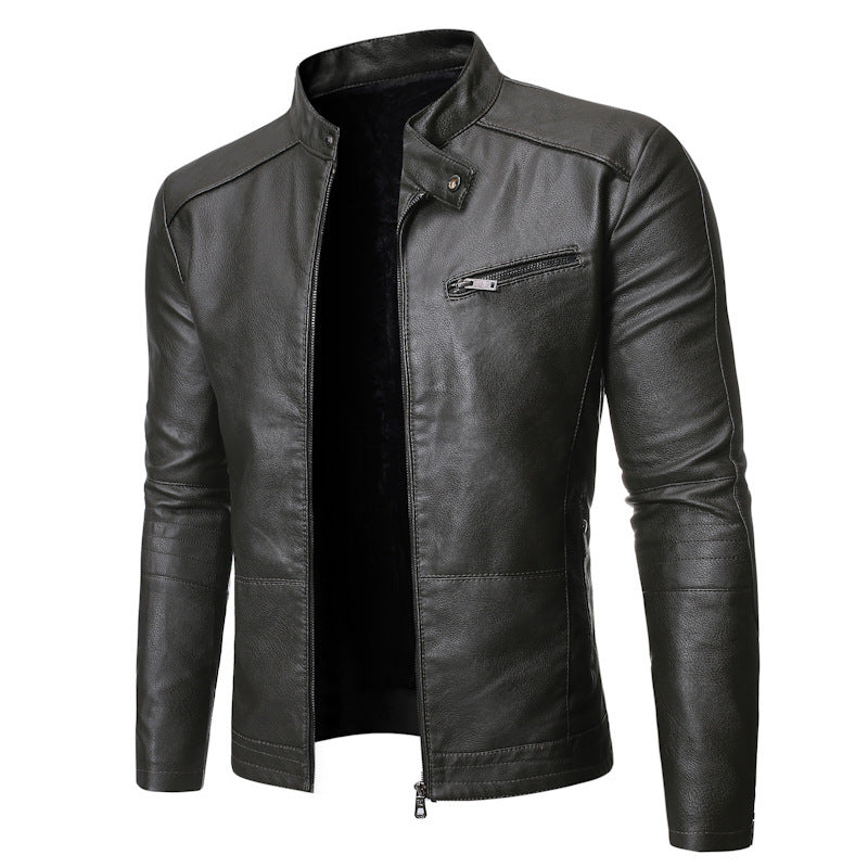 Men's elegant motorcycle jacket with modern stand-up collar Lisslune