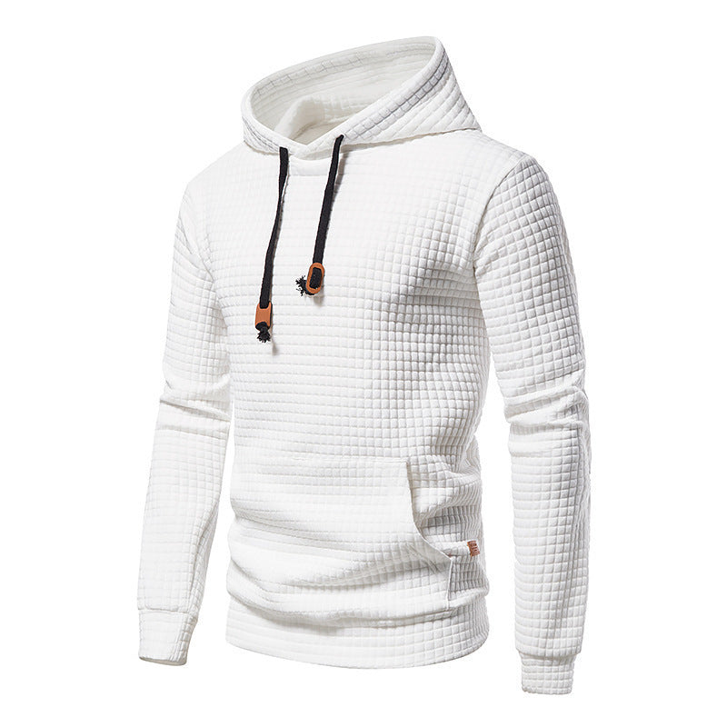 Men's Hooded Sweatshirt with Textured Design Lisslune
