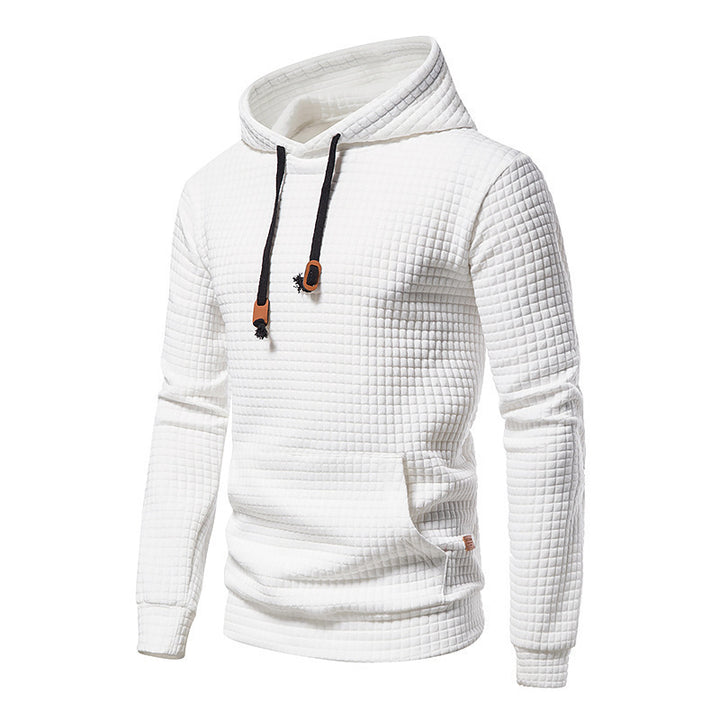Men's Hooded Sweatshirt with Textured Design Lisslune