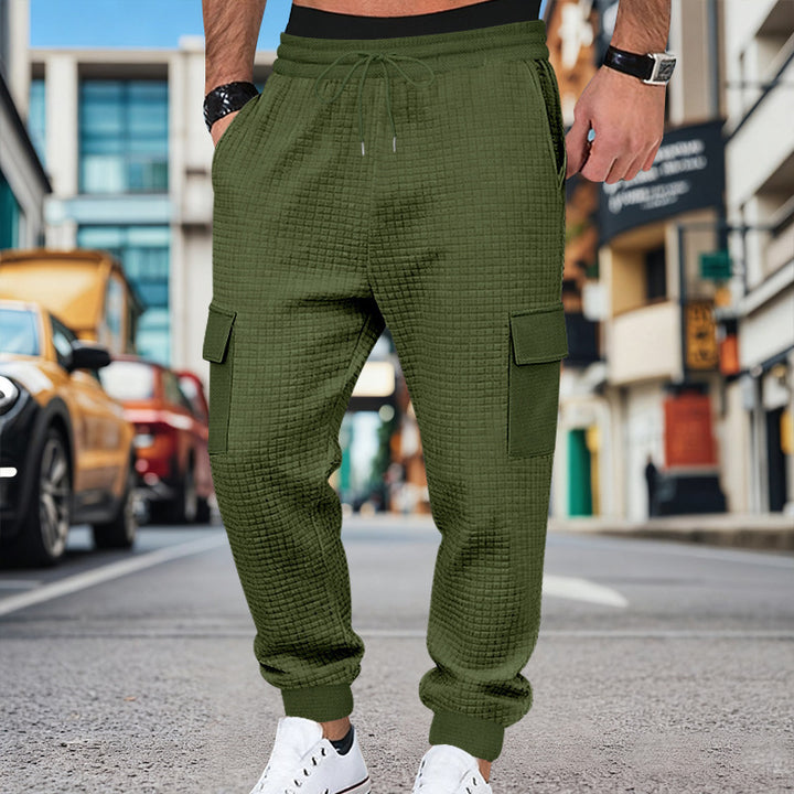 Men's Cargo Jogging Pants with Elastic Waistband and Practical Pockets Lisslune