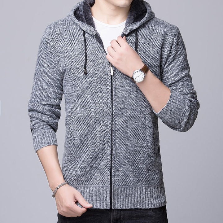 Men's cozy hooded jacket with fleece-lined interior Lisslune